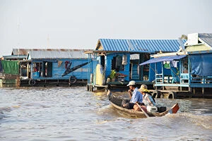 Cambodian Culture Collection: Floating village at Tonle Sap Lake, Cambodia, Indochina, Southeast Asia, Asia