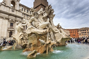 Fontana dei Quattro Fiumi (Four Rivers), Piazza Navona, Historic Centre, Rome, UNESCO Fontana dei Quattro Fiumi (Four Rivers), Piazza Navona, Historic Centre, Rome, UNESCO