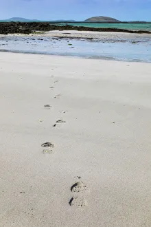 Footsteps on a beach, Isle of Eriskay, Sound of Barra, Outer Hebrides, Scotland Footsteps on a beach, Isle of Eriskay, Sound of Barra, Outer Hebrides, Scotland