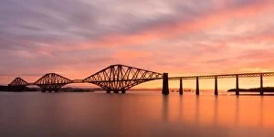 Forth Bridge Gallery: Forth Rail Bridge at sunrise, UNESCO World Heritage Site, Scotland, United Kingdom