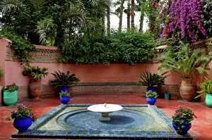 Images Dated 3rd May 2007: Fountain in the Majorelle Garden, created by the French cabinetmaker Louis Majorelle