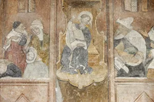 Fresco of Jesus with the Rabbis, Abondance abbey church, Abondance, Haute Savoie, France Fresco of Jesus with the Rabbis, Abondance abbey church, Abondance, Haute Savoie, France