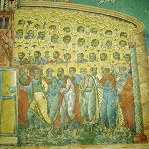 Fresco, detail of The Last Judgement, 1547, Voronet Monastery Church, Moldavia, Romania Fresco, detail of The Last Judgement, 1547, Voronet Monastery Church, Moldavia, Romania
