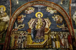Places Of Worship Gallery: Fresco, Mother of God Peribleptos Church, Ohrid, UNESCO World Heritage Site, Macedonia