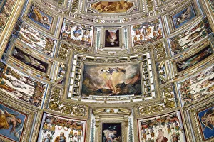 Frescoes on the ceiling of the Gallery of Maps, Vatican Museum, Rome, Lazio, Italy Frescoes on the ceiling of the Gallery of Maps, Vatican Museum, Rome, Lazio, Italy