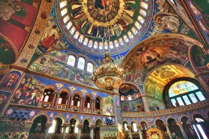 Prints of Frescoes, Holy Trinity Cathedral, founded 1902, Sibiu, Transylvania Region, Romania, Europe Romania Prints: Frescoes Print of Holy Trinity Cathedral in Sibiu, Romania