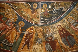 Frescoes, Panagia tis Asinou Byzantine church, Nikitari, Cyprus, Europe Frescoes, Panagia tis Asinou Byzantine church, Nikitari, Cyprus, Europe
