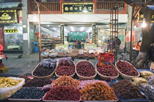 Fruit stands at a street market in the Muslim area of Xian, Shaanxi Province, China, Asia Fruit stands at a street market in the Muslim area of Xian, Shaanxi Province, China, Asia