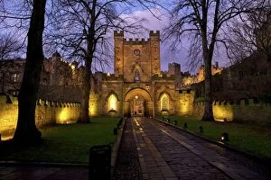 Lit Up Collection: Gatehouse, Durham Castle, University College, Durham, England, United Kingdom, Europe