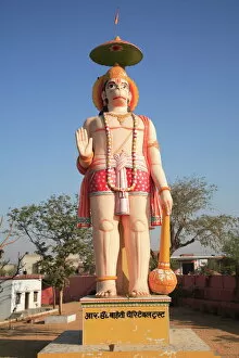 Monkey Gallery: Giant statue of the Monkey God Hanuman, along the Jaipur to Agra Highway