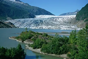Glacier Gallery: Glacier flowing from the Juneau Icefield to the proglacial lake