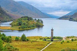 Memorial Gallery: Glenfinnan Monument to 1745 landing of Bonnie Prince Charlie at start of Jacobite Uprising