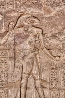 The God Khnum, Bas Relief, Hypostyle Hall, Temple of Khnum, Esna, Egypt, North Africa The God Khnum, Bas Relief, Hypostyle Hall, Temple of Khnum, Esna, Egypt, North Africa