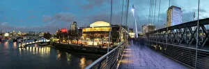 Flare Gallery: Golden Jubilee Bridges, with Southbank Centre and Royal Festival Hall behind, South Bank