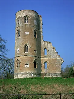 Gothic Folly Tower, Wimpole Hall Estate, Cambridgeshire, England, United Kingdom, Europe Gothic Folly Tower, Wimpole Hall Estate, Cambridgeshire, England, United Kingdom, Europe