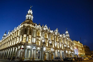 The Gran Teatro (Grand Theater) illuminated at night, Havana, Cuba, West Indies, Caribbean The Gran Teatro (Grand Theater) illuminated at night, Havana, Cuba, West Indies, Caribbean