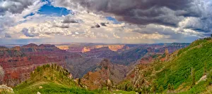 Grand Canyon view north of Point Imperial with Woolsey Butte on the left Grand Canyon view north of Point Imperial with Woolsey Butte on the left