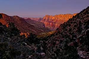 Grand Canyon view from the Tanner Trail with only the twilight glow as the light source Grand Canyon view from the Tanner Trail with only the twilight glow as the light source