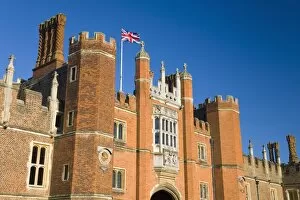 Hampton Court Palace Gallery: The great gatehouse and west front, Hampton Court Palace, Borough of Richmond upon Thames