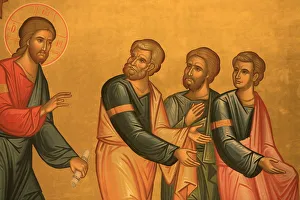 Greek Orthodox church fresco of Christ after his Transfiguration, Thessaloniki, Macedonia Greek Orthodox church fresco of Christ after his Transfiguration, Thessaloniki, Macedonia
