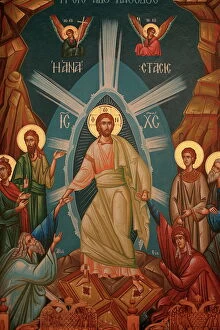Greece Gallery: Greek Orthodox icon of Christs resurrection, Thessalonica, Macedonia, Greece, Europe