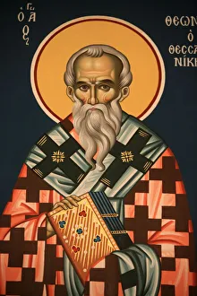 Macedonia Prints: Greek Orthodox Icon Print of St. Theonasos of Thessaloniki