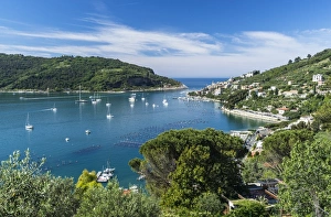 Green vegetation frames the turquoise sea of the Gulf of Poets surrounding Portovenere Green vegetation frames the turquoise sea of the Gulf of Poets surrounding Portovenere