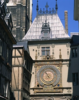 Gros Horloge (large clock), in Rouen in Seine Maritime, Haute Normandie, France, Europe Gros Horloge (large clock), in Rouen in Seine Maritime, Haute Normandie, France, Europe