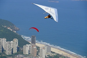 Hang-glider just after take-off from Pedra Bonita, Rio de Janeiro, Brazil, South America Hang-glider just after take-off from Pedra Bonita, Rio de Janeiro, Brazil, South America