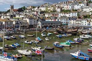 Prints of Harbour, Brixham, Devon, England, United Kingdom, Europe Devon Prints: Brixham Harbour Print, Devon Coastline