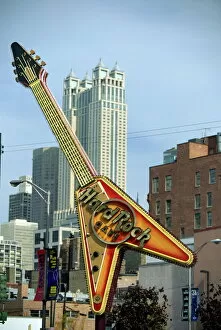 Hard Rock Cafe huge guitar sign