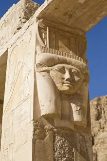 Ancient Egyptian Architecture Gallery: Hathor Column, Temple of Hathor, Hatshepsut Mortuary Temple (Deir el-Bahri)