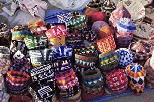 Medina of Marrakesh Gallery: Hats for sale in the souk in the Medina