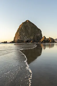 Haystack Rock with low tide, Cannon Beach, Clatsop county, Oregon Haystack Rock with low tide, Cannon Beach, Clatsop county, Oregon