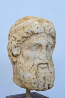 Images Dated 27th September 2011: Head of a statue, Archaeological Museum, Delos, UNESCO World Heritage Site