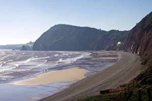 Devon Beaches Prints: High Peak and Sidmouth Beach, Devon, England, United Kingdom, Europe