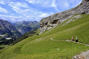 Hikers at Kleine Scheidegg, Grindelwald, Bernese Oberland, Switzerland, Europe Hikers at Kleine Scheidegg, Grindelwald, Bernese Oberland, Switzerland, Europe