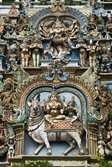 Detail of Hindu carvings, Sri Meenakshi Sundareshwara Temple, Madurai, Tamil Nadu, India, Asia Detail of Hindu carvings, Sri Meenakshi Sundareshwara Temple, Madurai, Tamil Nadu, India, Asia