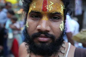 Hindu outside Shri Bankey Bihari Mandir, a notorious Hindu temple dedicated to Krishna in Hindu outside Shri Bankey Bihari Mandir, a notorious Hindu temple dedicated to Krishna in