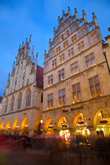 Historic Town Hall on Prinzipalmarkt at Christmas, Munster, North Rhine-Westphalia Historic Town Hall on Prinzipalmarkt at Christmas, Munster, North Rhine-Westphalia