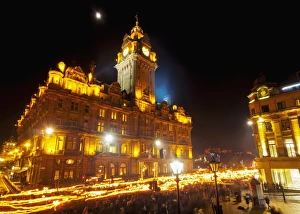 Hogmanay Torchlight Procession on Princes Street, Edinburgh, Lothian, Scotland, United Kingdom Hogmanay Torchlight Procession on Princes Street, Edinburgh, Lothian, Scotland, United Kingdom