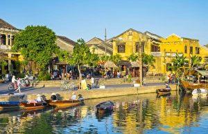 Hoi An Ancient Town on the Thu Bon River in late afternoon, UNESCO World Heritage Site Hoi An Ancient Town on the Thu Bon River in late afternoon, UNESCO World Heritage Site