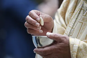 Holy Communion, Catholic Mass, Haute-Savoie, France, Europe Holy Communion, Catholic Mass, Haute-Savoie, France, Europe