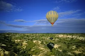 Hot Air Balloon Gallery: Hot air ballooning above Cappadocian landscape