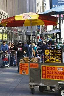 Hot dog and pretzel stand