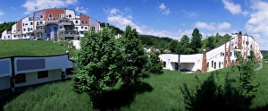Hotel and spa, Hundertwasser designed Rogner, Bad Blumau, Steiermark, Austria, Europe Hotel and spa, Hundertwasser designed Rogner, Bad Blumau, Steiermark, Austria, Europe