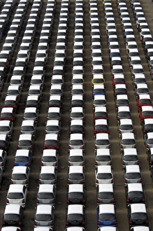Hyundai cars ready for export, Chennai port, Tamil Nadu, India, Asia Hyundai cars ready for export, Chennai port, Tamil Nadu, India, Asia