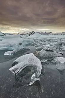 Vatnajokull Gallery: An iconic Icelandic landscape, an ice-filled lagoon fed by the Vatnajokull icecap