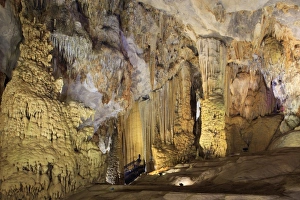 The illuminated interior of Paradise Cave in Phong Nha Ke Bang National Park, Quang Binh The illuminated interior of Paradise Cave in Phong Nha Ke Bang National Park, Quang Binh