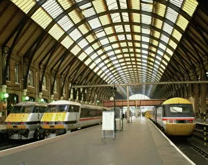 Locomotives Gallery: Intercity trains and platform at Kings Cross station in London, England
